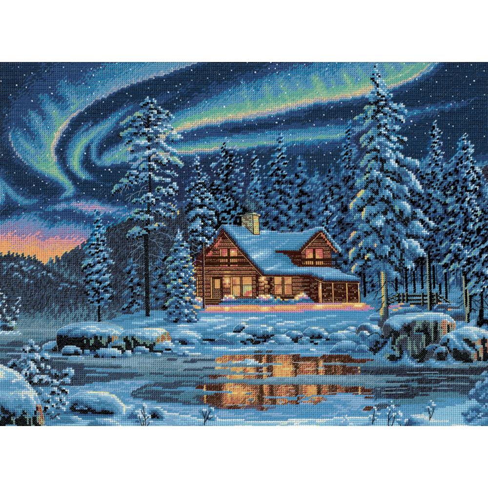 (image for) Gold Collection Aurora Cabin Counted Cross Stitch Kit